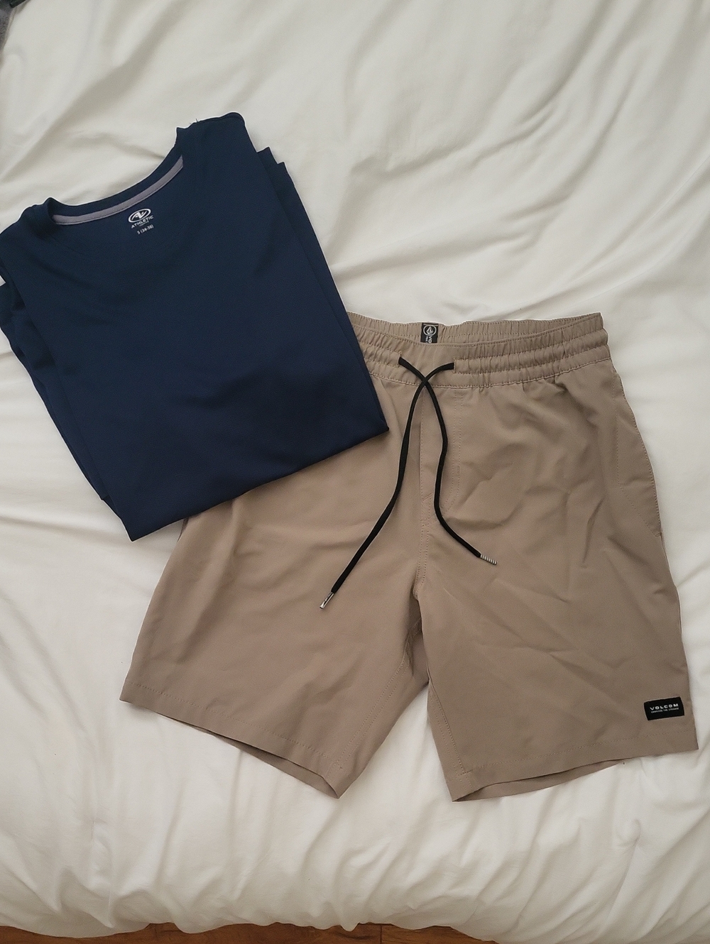 Mens Volcom Tan Drawstring Hybrid Shorts